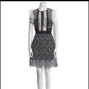 SELF-PORTRAIT lace pattern knee length dress size 2